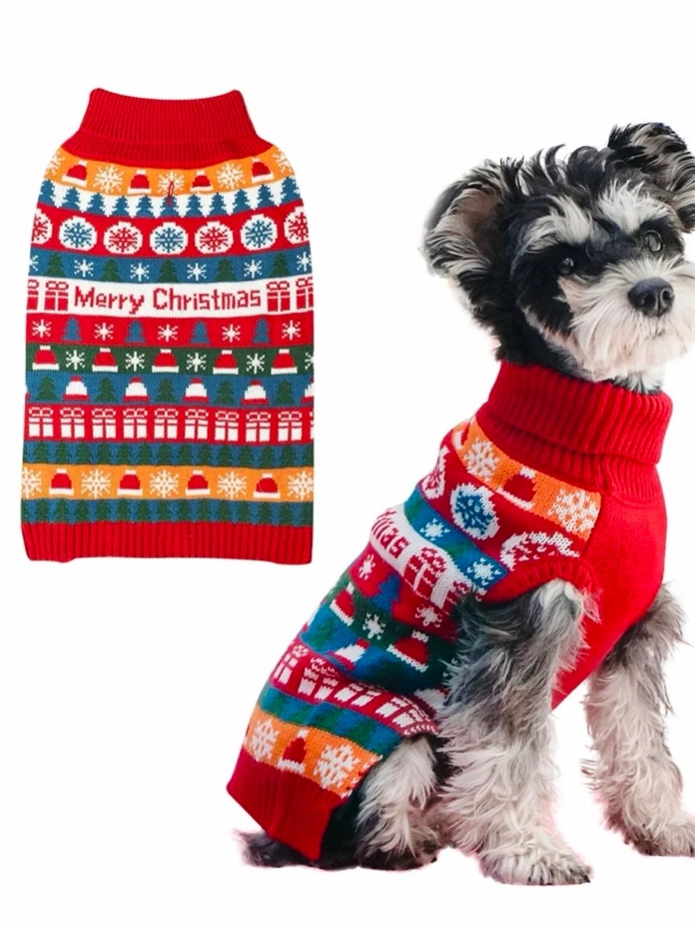 NWOT Festive Red Christmas Dog Sweater Size Large